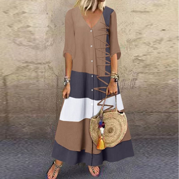 Lang button-up jurk - elegante veelzijdige mode voor dames