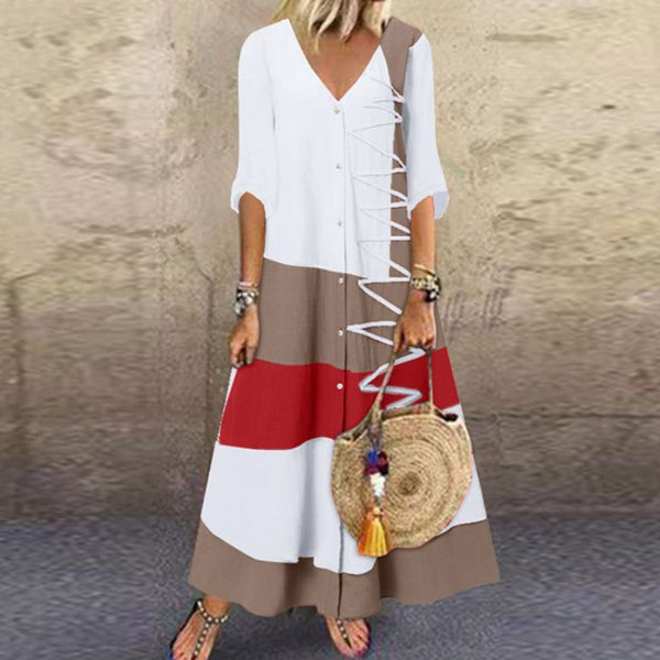 Lang button-up jurk - elegante veelzijdige mode voor dames