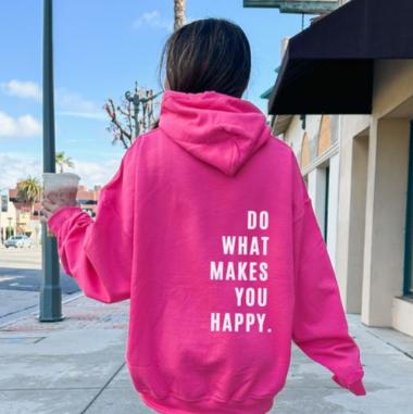 Oversized hoodie dames motiverende print casual sweater Bakkermode