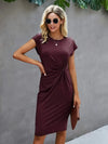 Midi jurk - chique twisted knoop damesjurk