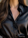 Elegante satin blouse - stijlvolle lange mouwen dames top