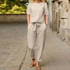 2-delig linnen set - elegante en gezellige damesoutfit