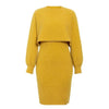 3-delige gebreide set - elegante gebreide mouwloze jurk met sweater voor herfst en winter - Bakkermode.nl