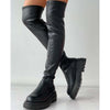 Trendy overknee dameslaarzen met chunky zool – stoere hoge laarzen voor een edgy look - Bakkermode.nl
