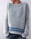 Gestreepte Scandinavische pullover - zachte grijze Noorse dames trui - Bakkermode.nl