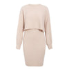 3-delige gebreide set - elegante gebreide mouwloze jurk met sweater voor herfst en winter - Bakkermode.nl