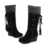 Kniehoog wedge laarzen - gezellige winterfootwear voor dames - Bakkermode.nl