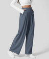 Hoge taillebroek voor vrouwen - elegante kantooroutfits met geplooide details