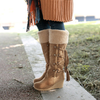 Kniehoog wedge laarzen - gezellige winterfootwear voor dames - Bakkermode.nl