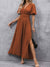 Rust maxi jurk - elegante damesjurk met vlindermouwen