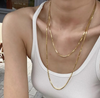 Chique u-vormige titanium staal ketting - gelaagde gouden ketting voor dames