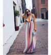 Dames maxi jurken met luchtige gestreepte laila print - lichtgewicht stof voor casual momenten