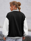 Zwart varsity bomberjack dames - letterprint casual jack - Bakkermode.nl