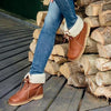 Dames winterlaarzen - vintage leren enkellaarsjes met warme voering - Bakkermode.nl
