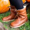 Dames winterlaarzen - vintage leren enkellaarsjes met warme voering - Bakkermode.nl