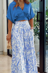2-delige dames bloemen maxi rok en top set - luchtige zomer casual outfit