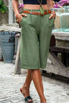 Dames tailored linnenblend shorts - chique knie-lange broeken voor casual buitenshuis activiteiten