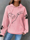 Zachte hoodie dames - warme trui met hondenprint - Bakkermode.nl