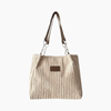 Dames geribbelde tote bag - stijlvolle schoudertas met verstelbare band voor elke dag