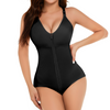 Mesh badpak met hoge beenuitsnijding en rits