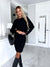 2-delige gebreide set - gebreide mouwloze bodycon jurk en lange mouw top - Bakkermode.nl
