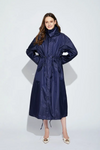 Lang bedrukte jas - stijlvolle gedessineerde dames outerwear