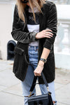 Fluwelen blazer - stijlvolle lange damesjas voor casual en elegante looks - Bakkermode.nl