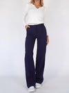 Wijde pijpen broek - geklede hoge taille damesbroek