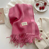 Luxe wollen sjaal - zachte dames wrap met franjes - Bakkermode.nl