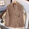 Dames dubbelzijdige blazer met gouden accenten - tailored jasje voor dames
