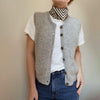 Mouwloze grijze cardigan - trendy grijze dames gebreide vest
