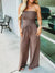 Dames jumpsuit met stylish strapless ontwerp voor casual uitjes - fijne all-in-one outfit, voor warmere dagen