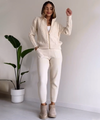 2-delige gebreide lounge set - trendy hoodie en joggingset voor dames - Bakkermode.nl