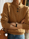 Dames kabeltrui - elegante hoge hals trui voor casual stijl
