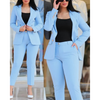 2-delige dames blazer en broek set - slimme kantooroutfit voor de moderne vrouw