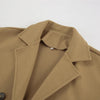 Elegante dubbellaagse cameljas voor dames - chique getailleerde winterjas - Bakkermode.nl