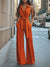 Dames jumpsuit met elegante wijde pijpen - oranje casual look voor elke gelegenheid