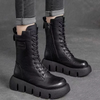 Dames veterbooties - trendy chunky hakken