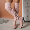 Boven-de-knie laarzen - trendy dames schoenen met suede effect