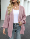 Dames gebreid vest met zakken - lange mouwen en casual los model - Bakkermode.nl