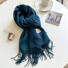 Luxe wollen sjaal - zachte dames wrap met franjes - Bakkermode.nl