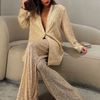 2-delige damesfeestjurk set - schitterende gele sequined blazer & broeken voor avondkleding
