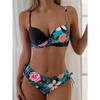 2-delig dames zwemset met stijlvolle bloemenprint - trendy strandoutfit voor zomervakanties