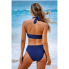 2-delige dames bikini set met hoge taille - stijlvolle halternek voor strand en zwembad