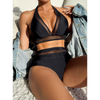 2-delige dames bikini set met hoge taille - stijlvolle halternek voor strand en zwembad
