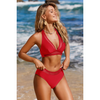 2-delige dames bikini set met hoge taille - stijlvolle halternek voor strand en zwembad