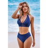 2-delige dames bikini set met hoge taille - stijlvolle halternek voor strand en zwembad