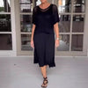 2-delige casual jurkset voor vrouwen - trendy gebreide top en vloeiende rok voor dagelijkse stijl