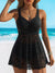 2-delige dames tankini zwempak elegante zwarte strandoutfit - chique zomer zwemjurk voor ontspanning op het strand