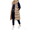Lange gewatteerde gilet - stijlvolle mouwloze jas voor dames